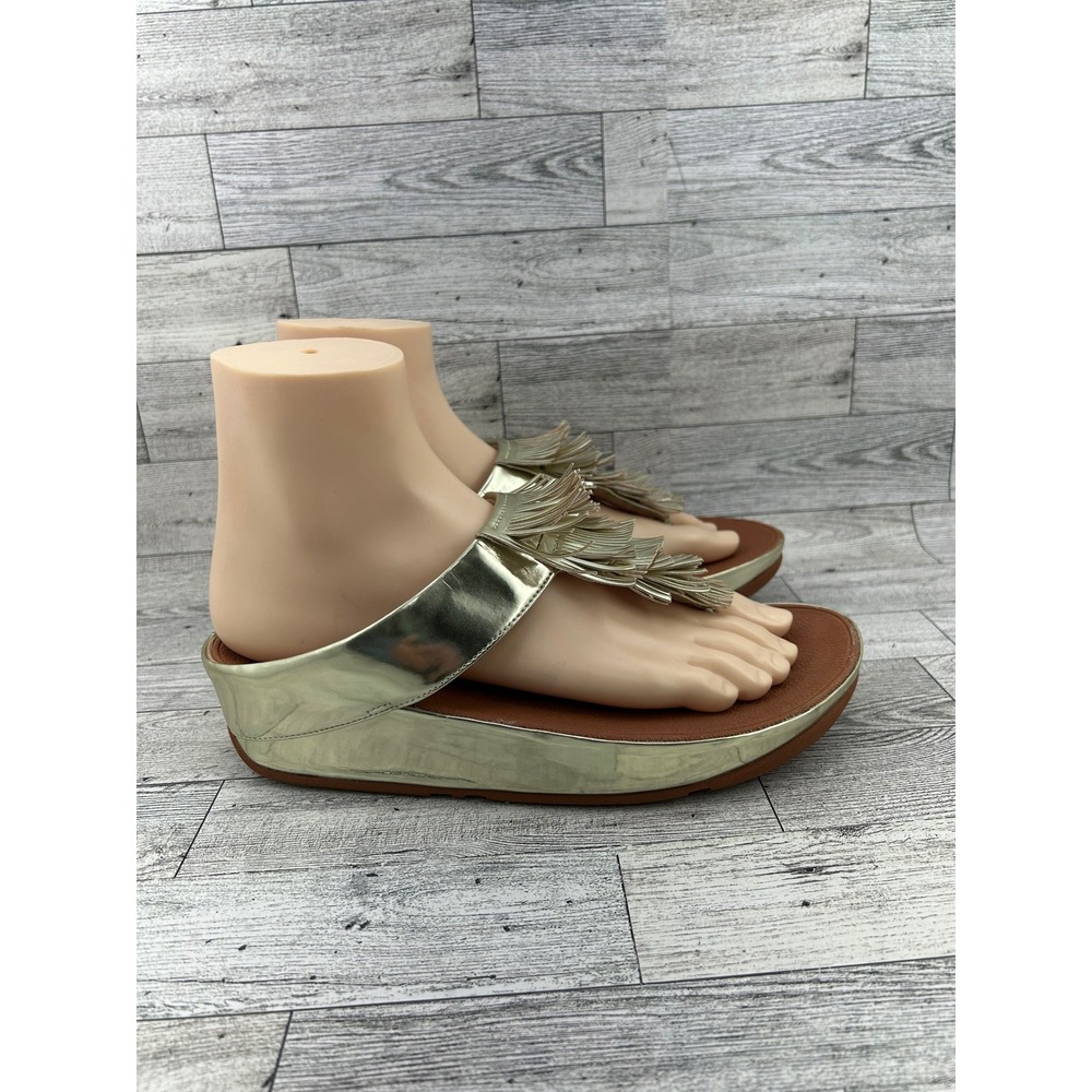 FitFlop Iqushion Ergonomic Fringe Gold Thong‎ Sandals US 7 EUR 38 - Picture 7 of 12
